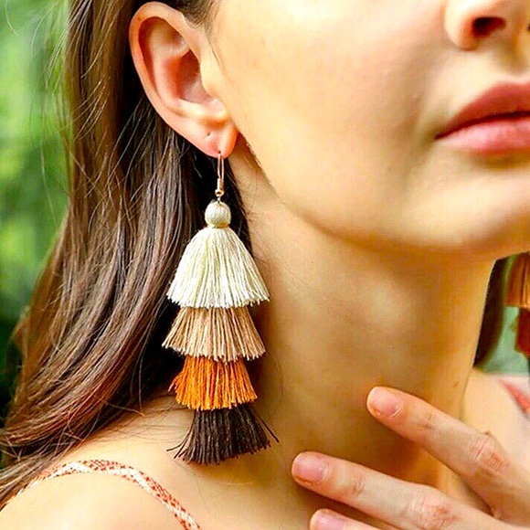 🍒3/$30 New Gradient Multilayer Tassel Earrings - Picture 9 of 10